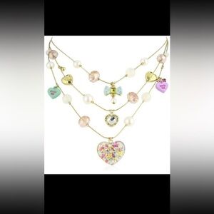 RARE Betsey Johnson Candyland Candy Heart Multilayer Necklace